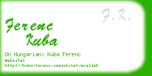 ferenc kuba business card